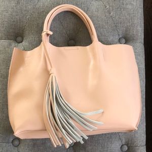 Pale Pink Vegan Leather Satchel